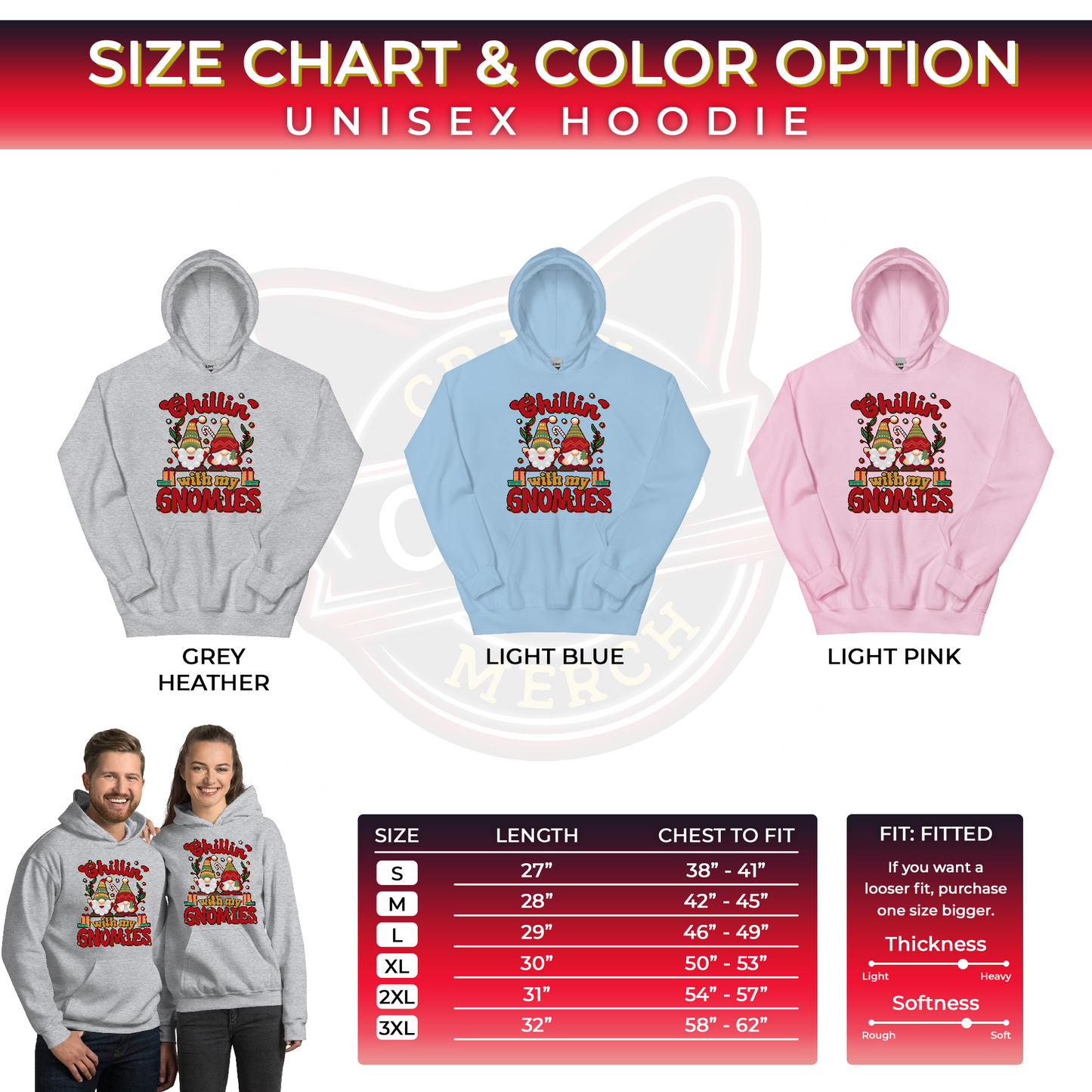 chillin with my gnomies Christmass Unisex Light Hoodie