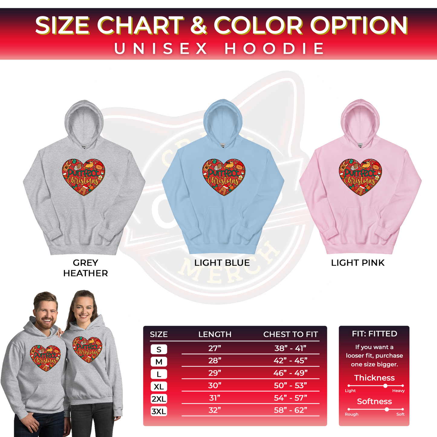 Purrfect Christmas Animal Lover Christmas Unisex Light Hoodie