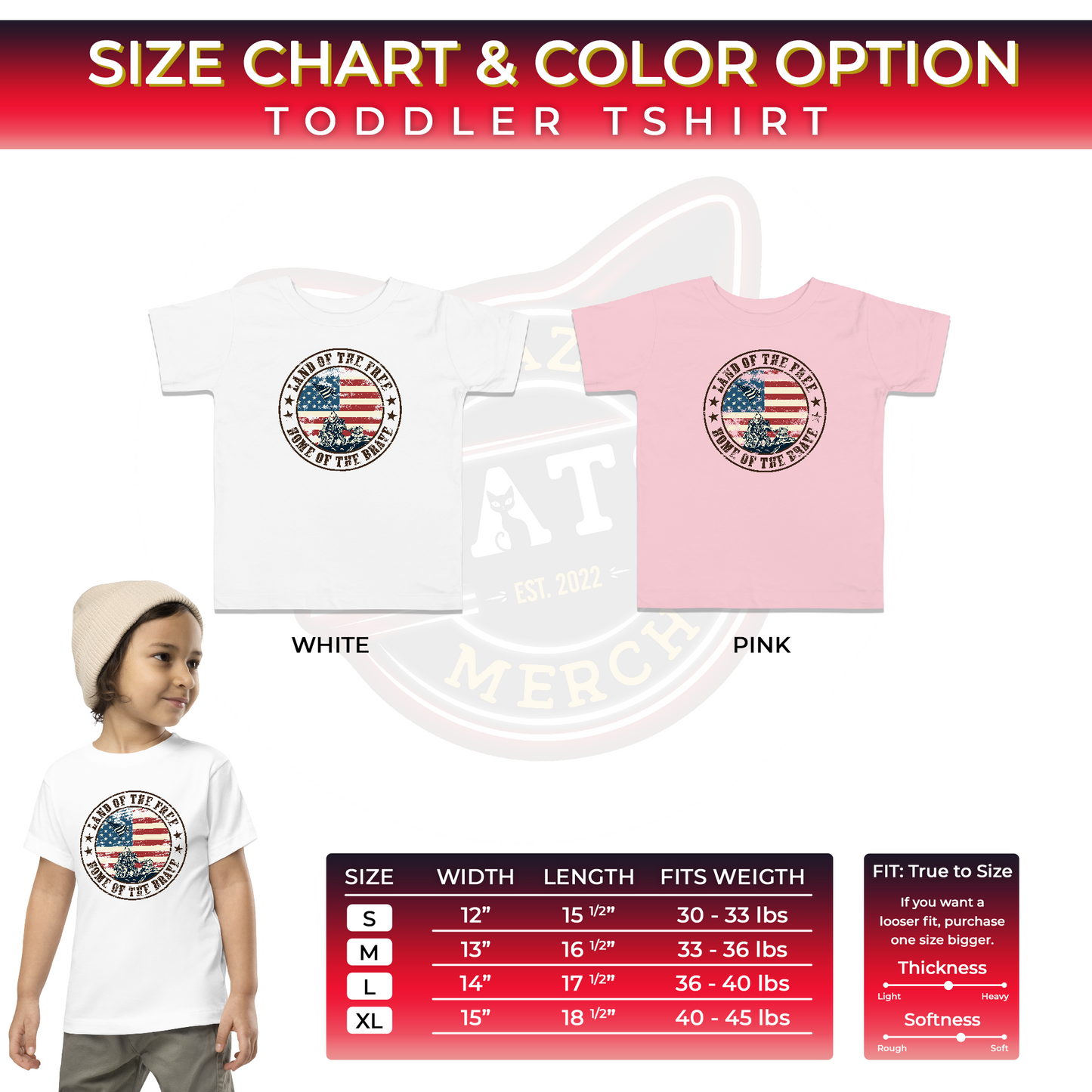 Land Of The Free Home Of The Brave Military Patriot Kids Light Shirt