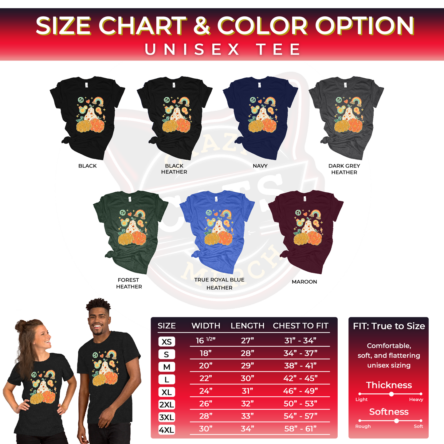 Retro Floral Pumpkin Rainbow Pumpkin Thanksgiving Unisex Dark Shirt