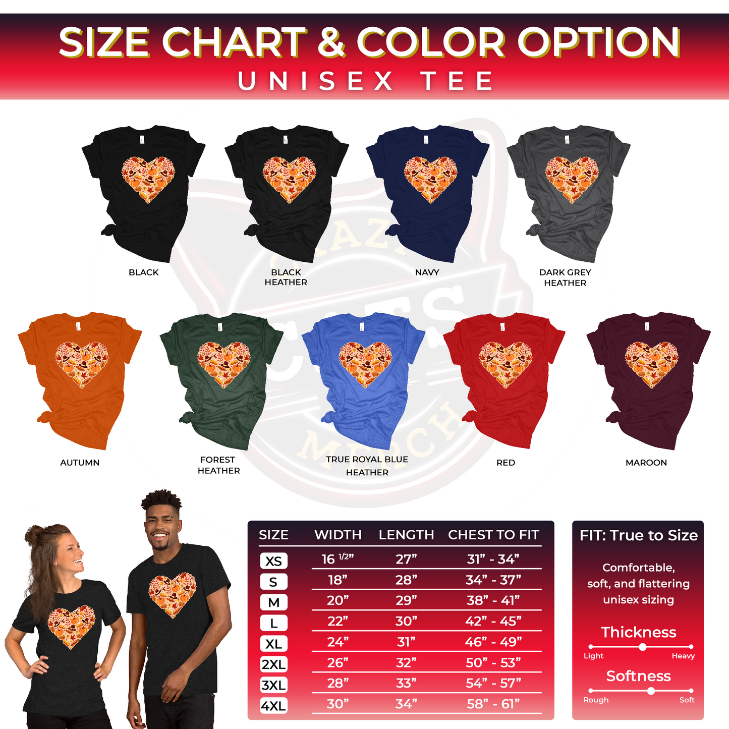 Grateful Mom Dad Autumn Heart Thanksgiving Unisex Dark Shirt