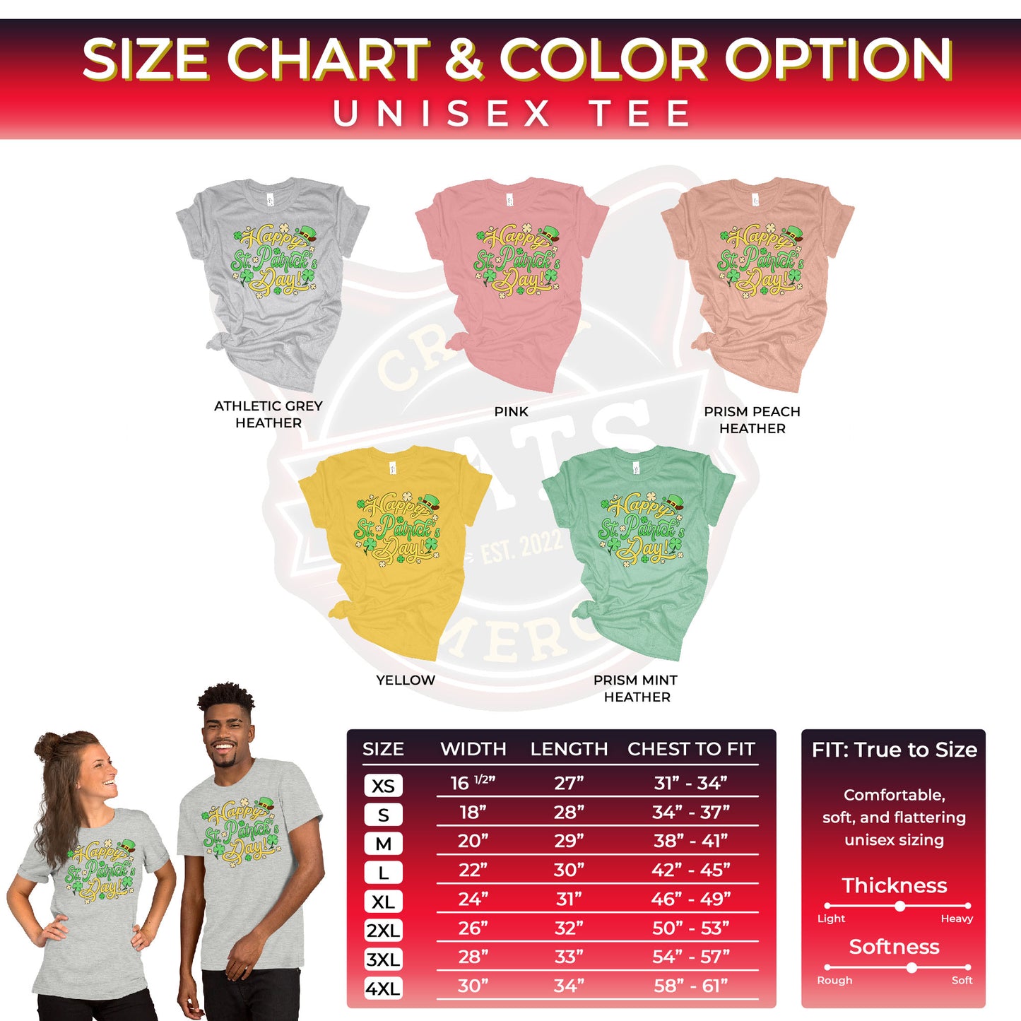 Happy St. Patricks Day Lucky Shamrock Unisex Light Shirt