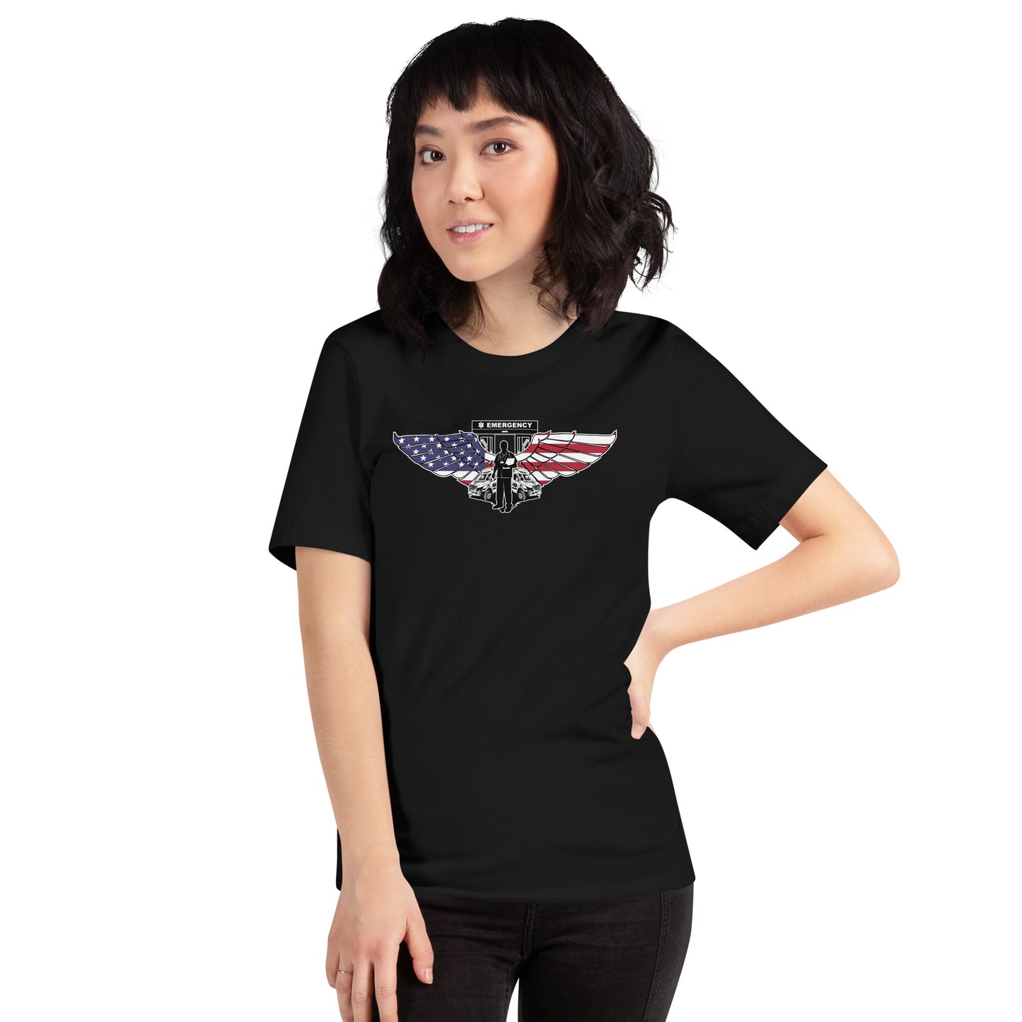 American Patriotic Nurse Dedicated Healthcare Hero Unisex Dark T-shirt