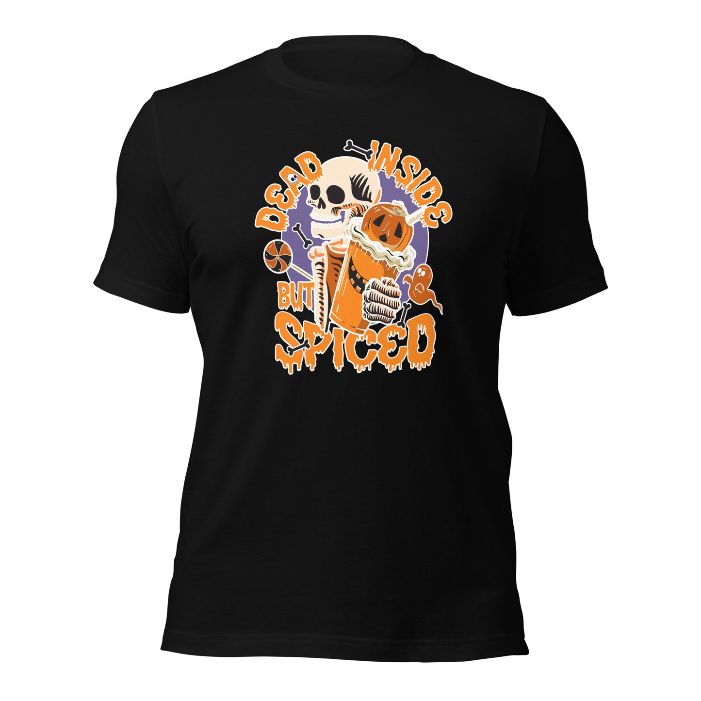 Dead Inside But Spiced Halloween Coffee Lovers Unisex Dark Shirt