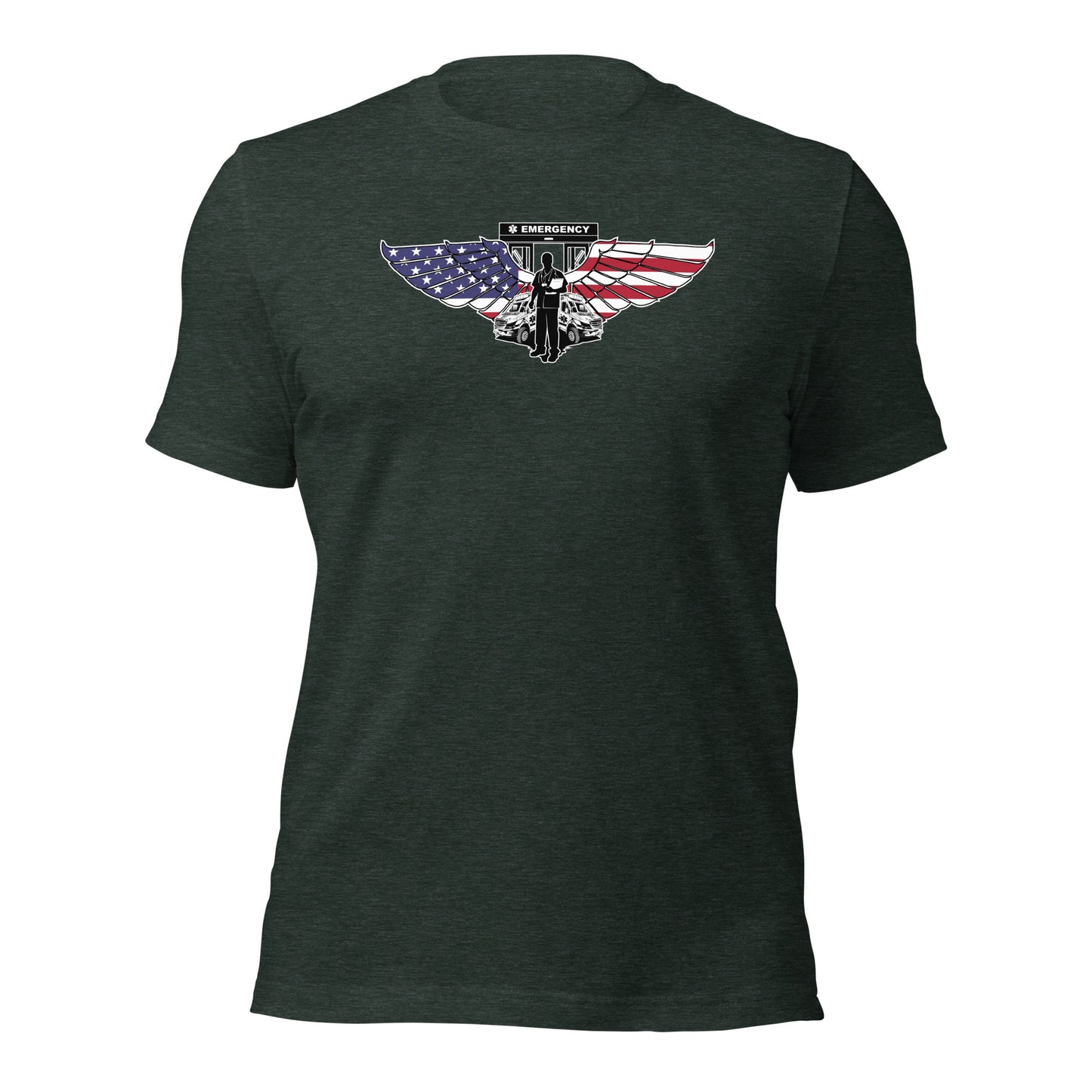 American Patriotic Nurse Dedicated Healthcare Hero Unisex Dark T-shirt