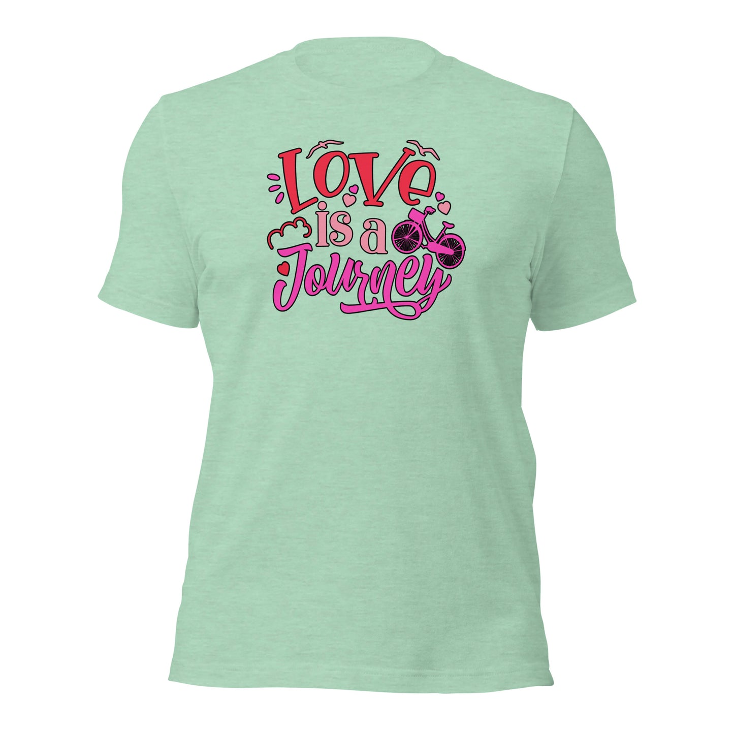 Love Is A Journey Tees Valentines Day Gift Couple Shirt Bicycle Lover Light Tshirt