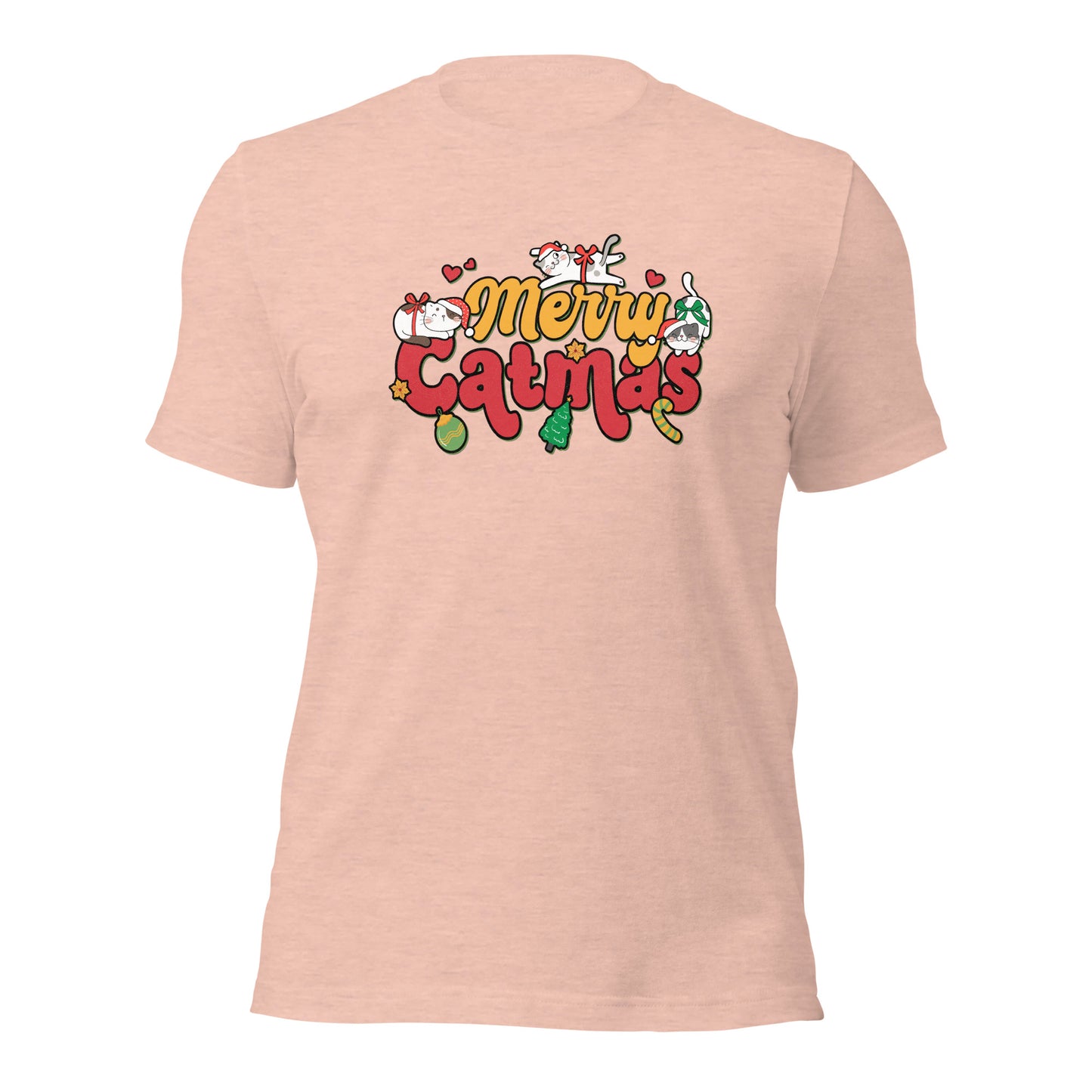 Merry Catmas Cat Mom Dad Holiday Xmas Unisex Light Shirt