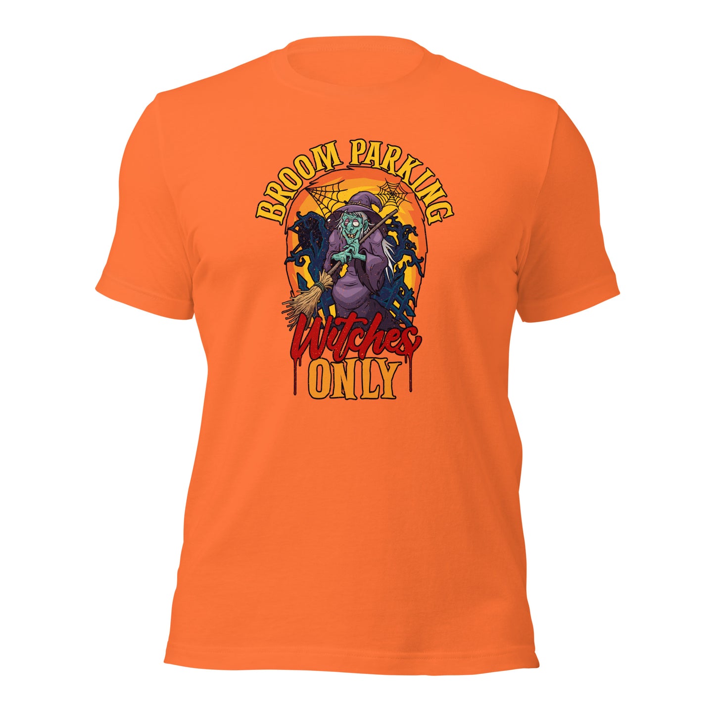 Broom Parking Witches Only Spooky Mama Halloween Unisex Light Shirt