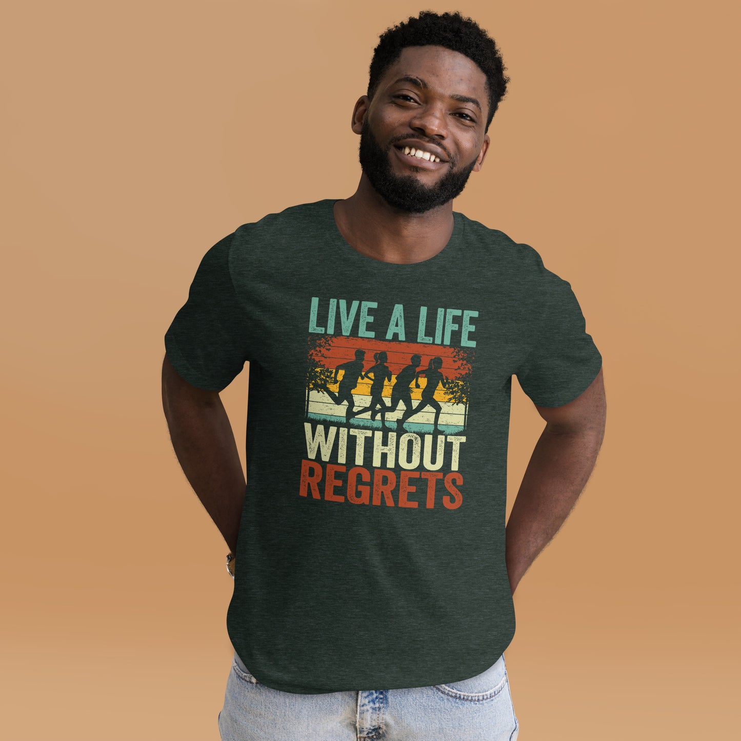 Athletes Motivational Live A Life WIthout Regrets Unisex Dark Shirt