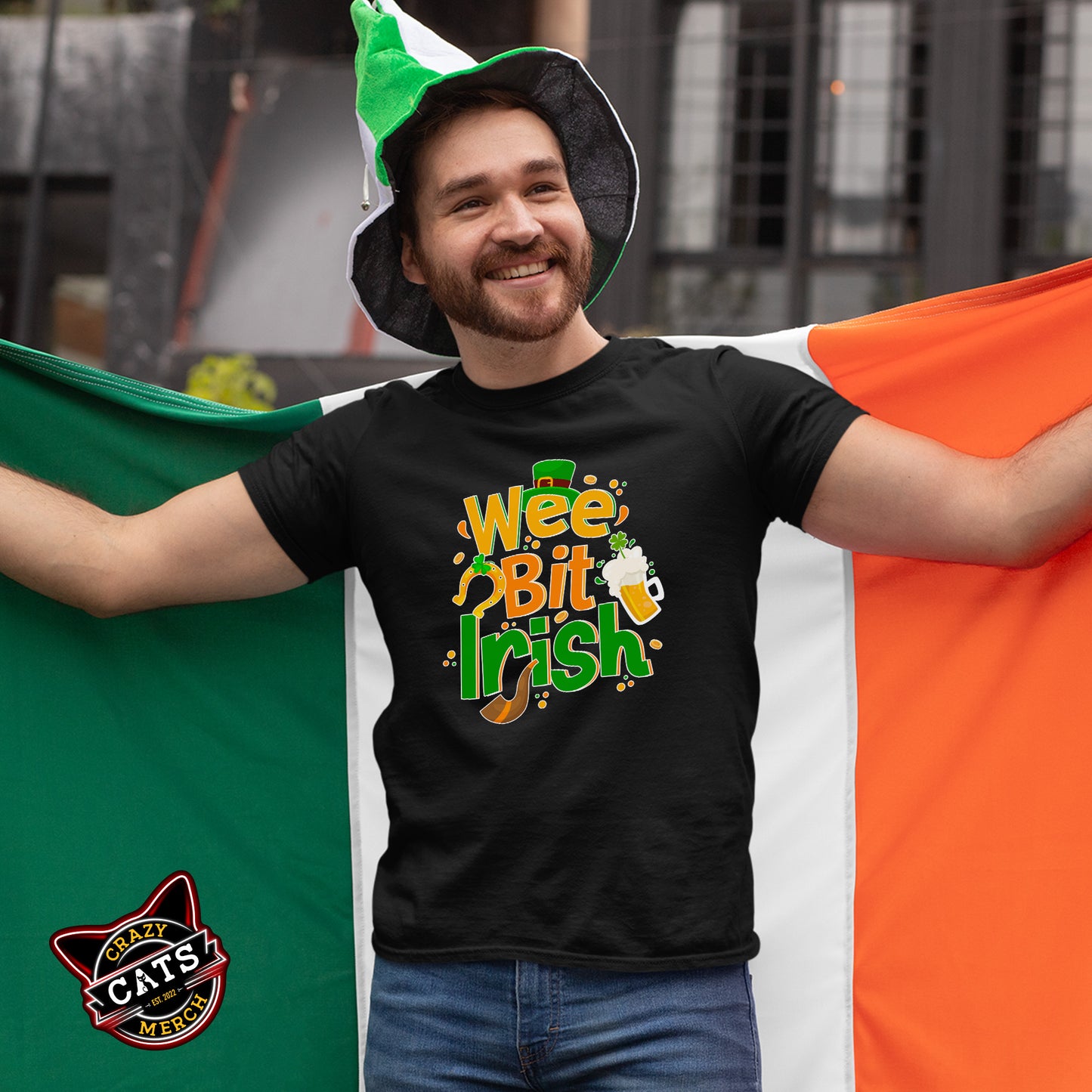 Wee Bit Irish Tee Drinking Irish Lover Unisex Dark Shirt