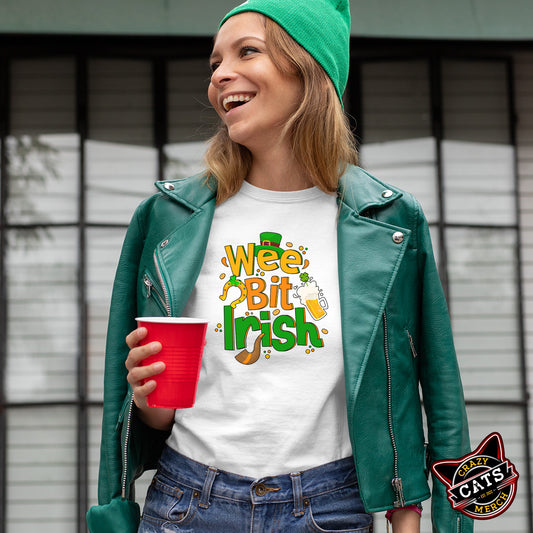 Wee Bit Irish Tee Drinking Irish Lover Unisex Light Shirt