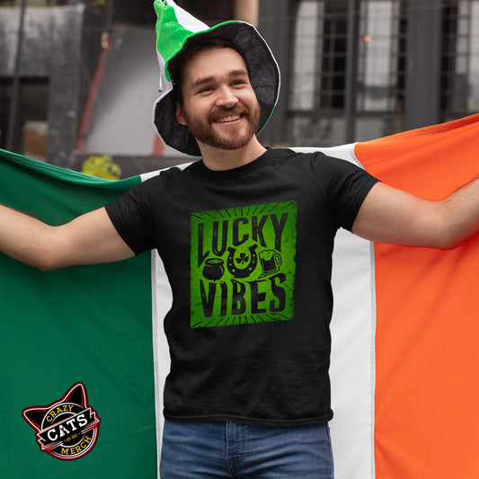 Lucky Vibes Summer Vibes Lucky St. Patricks Day Unisex Dark Shirt