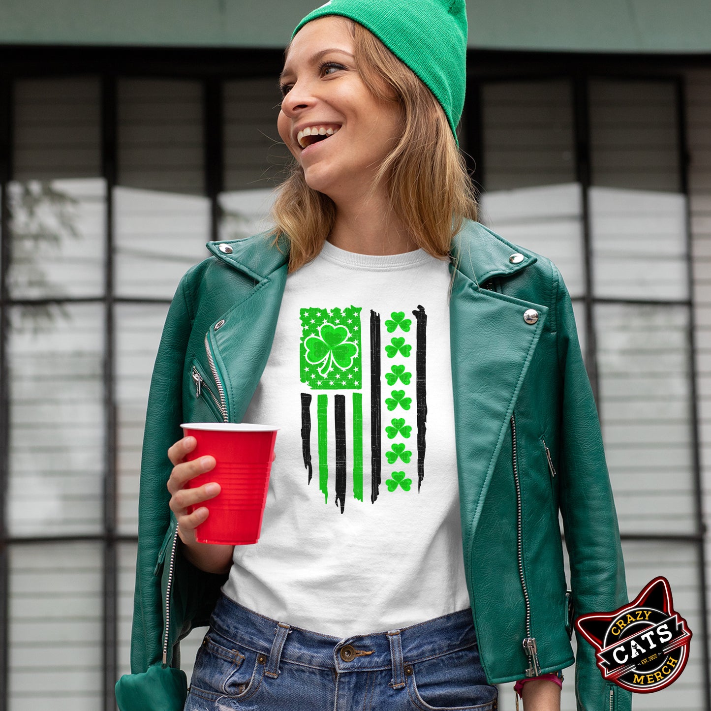 USA Flag Shirt St. Patrick's Day Military Unisex Light T-Shirt