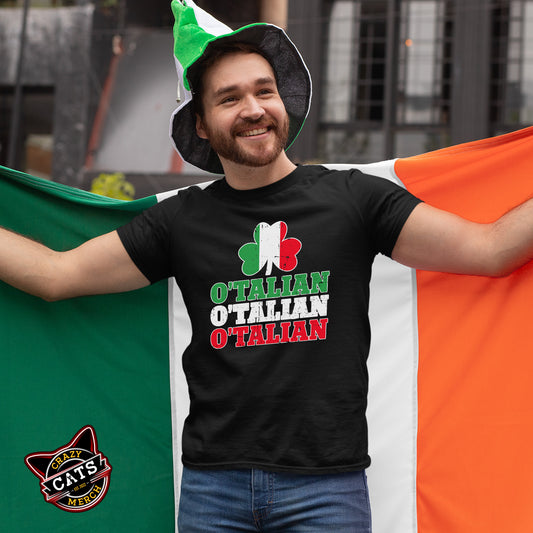 O' Talian Green St. Patricks Is Italian Unisex Dark Shirt