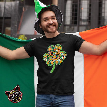 St. Patty Shirt Four Clover Leaf Pot Of Gold Unisex Dark Shirt