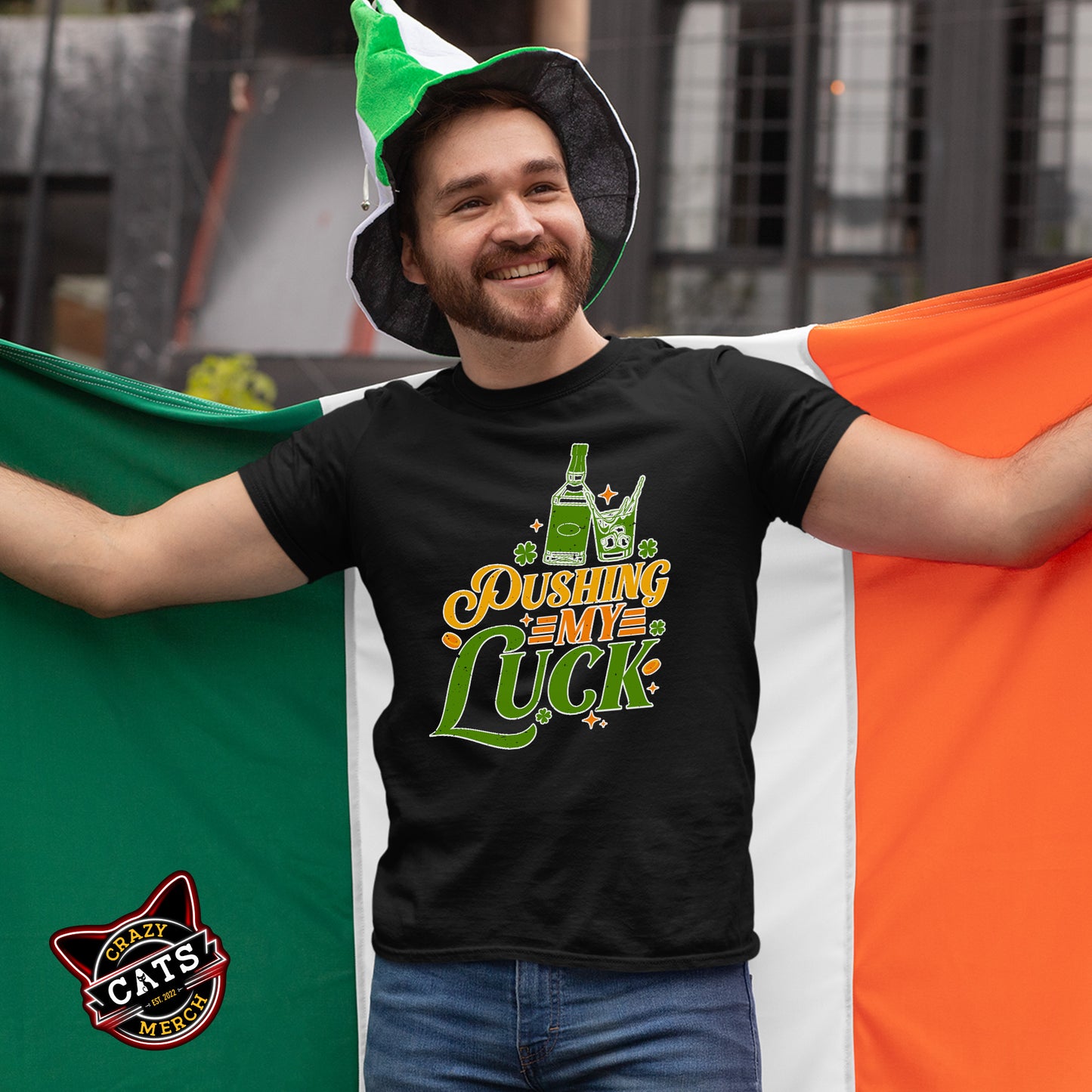 St. Patricks Day Pushing My Luck Gamer Unisex Dark Tshirt