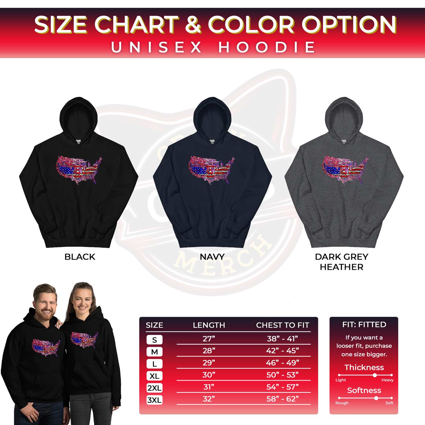 Military Patriotic Distressed USA Flag Graphic Unisex Dark Hoodie