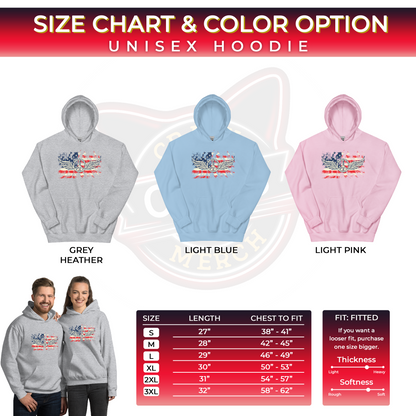 Military American Patriots Distressed Peace Sign Unisex Light Hoodie