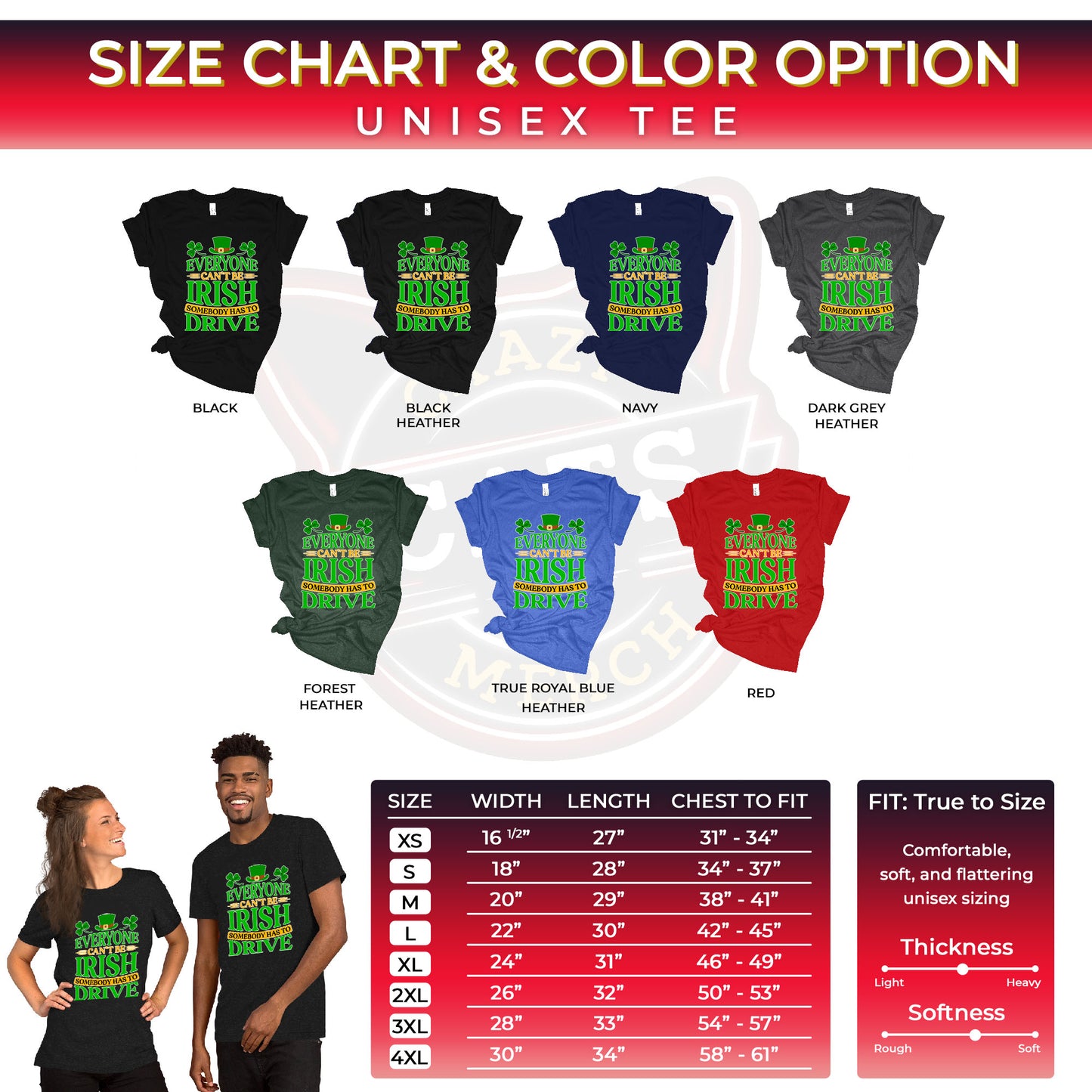 St. Patricks Day Everyone Can't Be Irish Somebody Has To Drive Driver Unisex Light Shirt