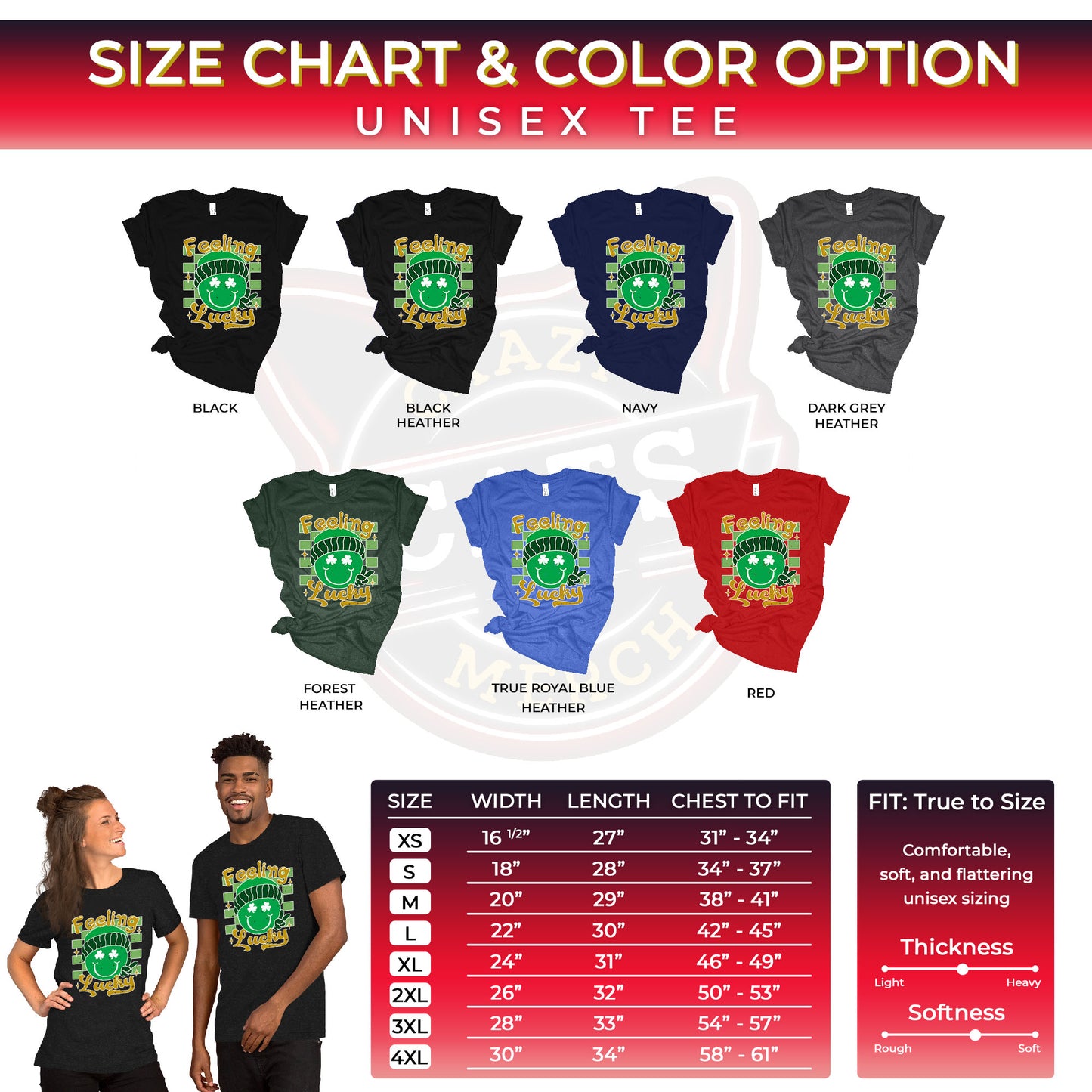 Smiley Feeling Lucky Happy St. Patricks Day Unisex Dark Shirt