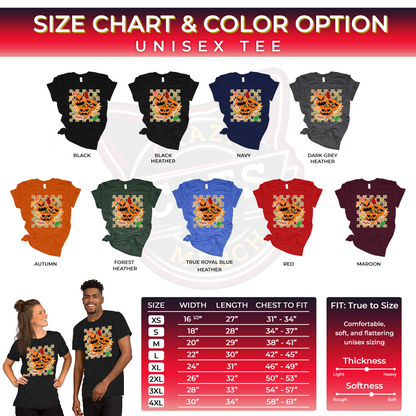 Pumpkin Face Autumn Fall Leaves Thanksgiving Unisex Dark Shirt
