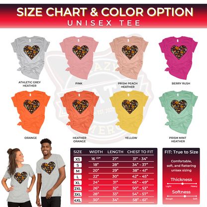 Halloween Heart Love Pumpkin Skull Unisex Light Shirt