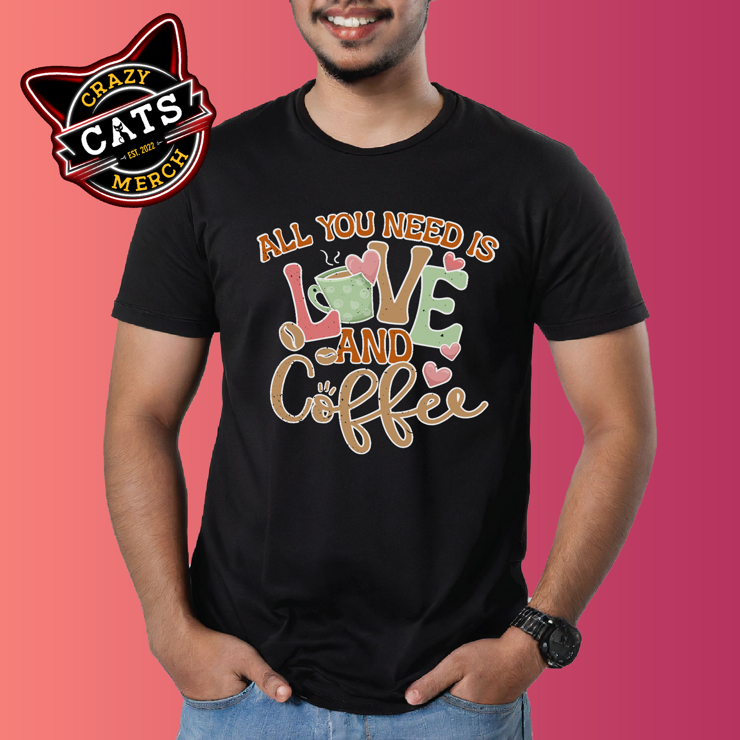 All You Need Is Love & Coffee Valentines Unisex Dark t-shirt