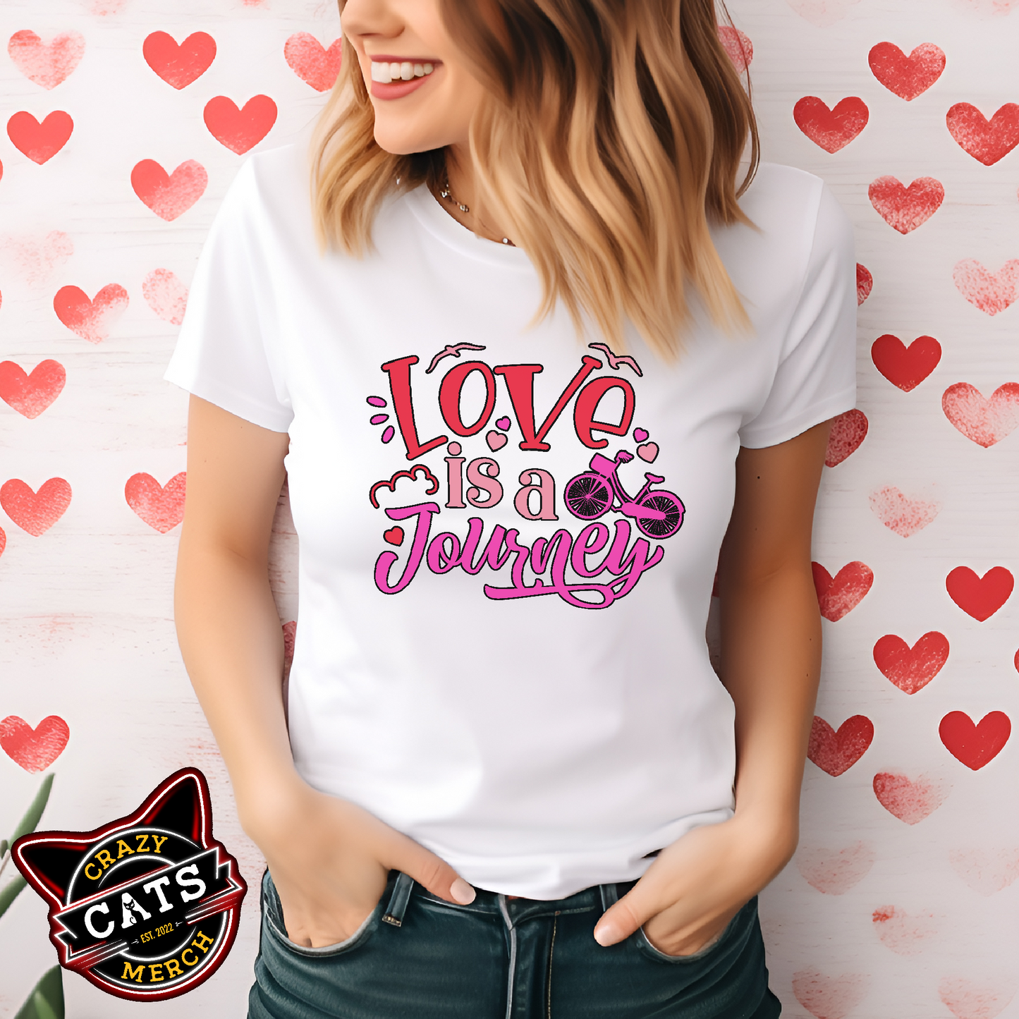 Love Is A Journey Tees Valentines Day Gift Couple Shirt Bicycle Lover Light Tshirt