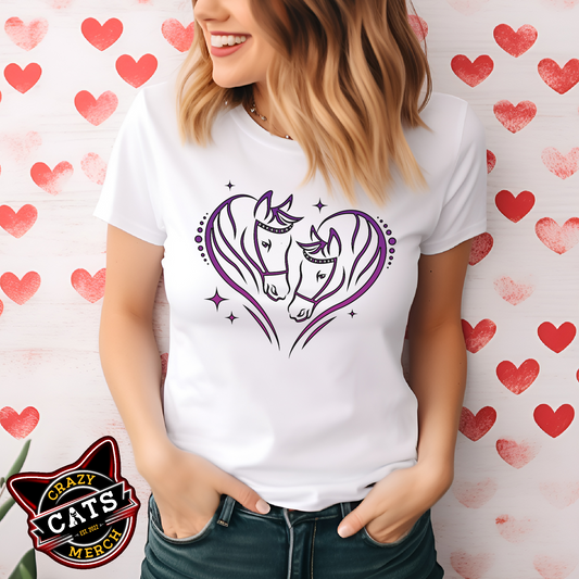 Valentines Day Equestrian Horse Heart Unisex Light Shirt