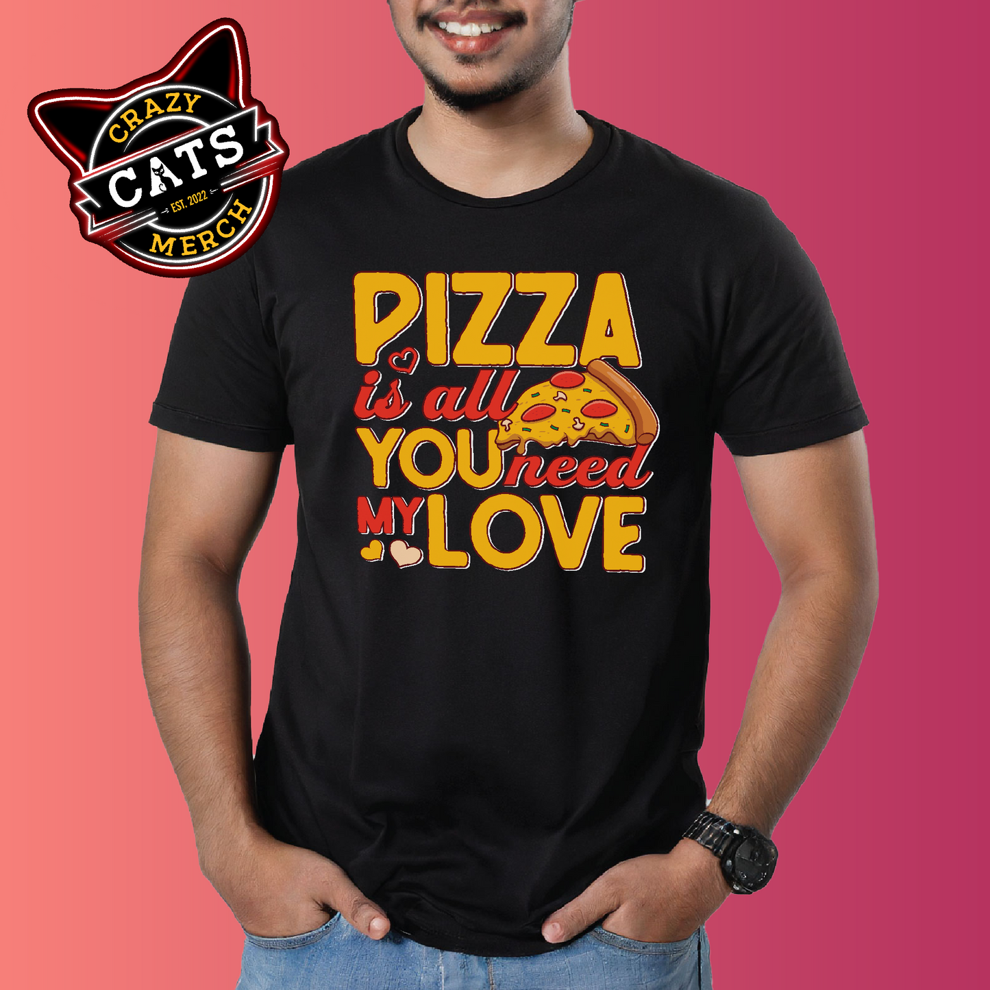 Pizza Lover Shirt Pizza Is All You Need My Love Couple Tees Valentines Day Dark Shirt