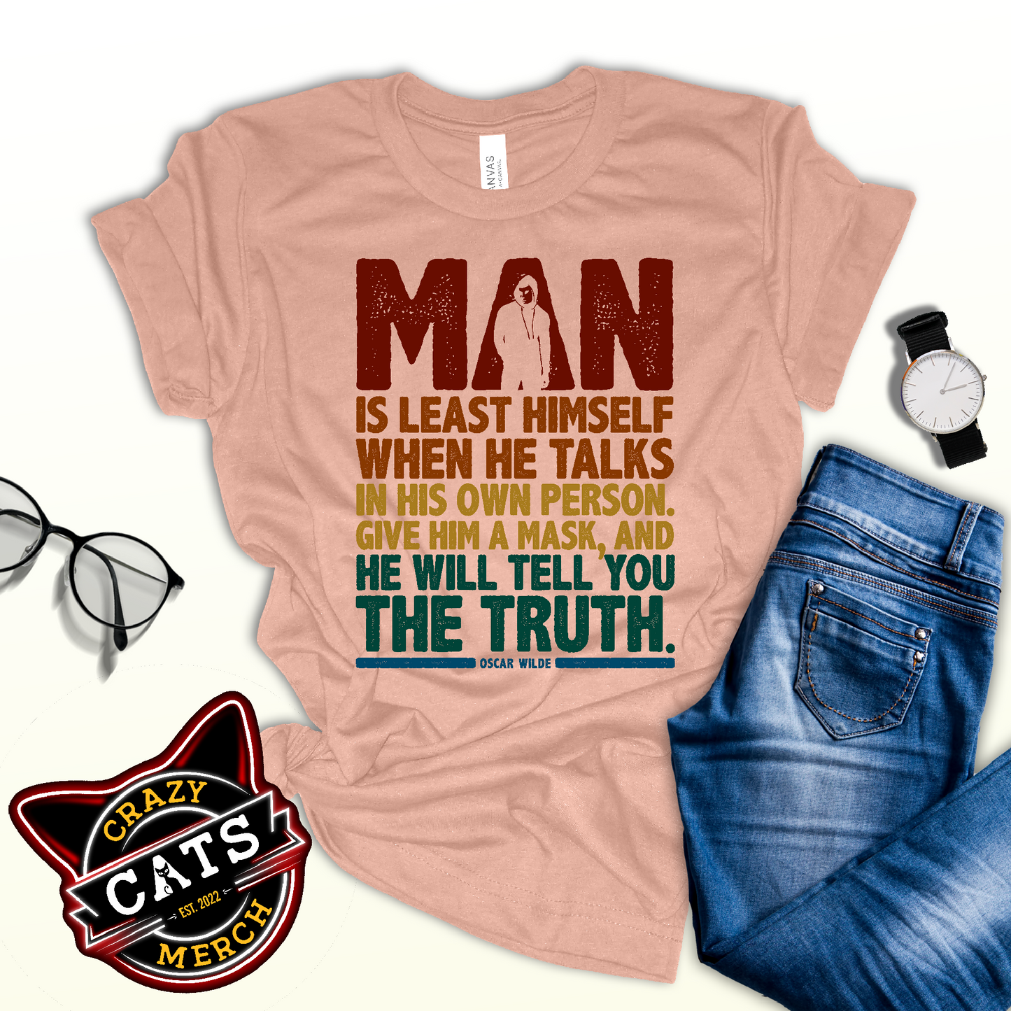 Oscar Wilde Give Him A Mask And He Will Tell You The Truth Honesty Unisex Light Shirt