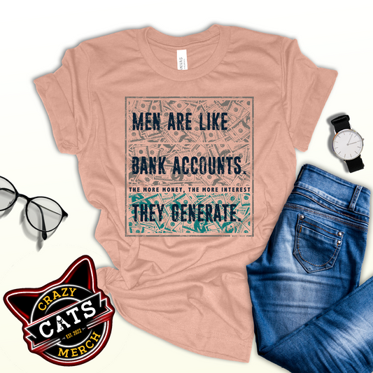 Men's Humor Men Are Like Bank Account Mark Twain Unisex Light Shirt