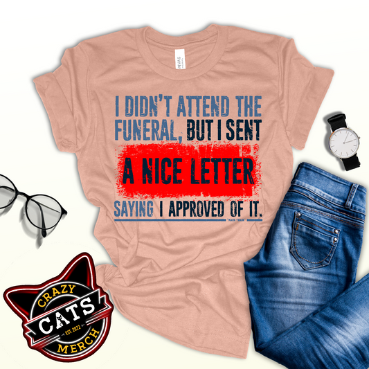 Mark Twain Funeral Approval Letter Vintage Unisex Light Shirt