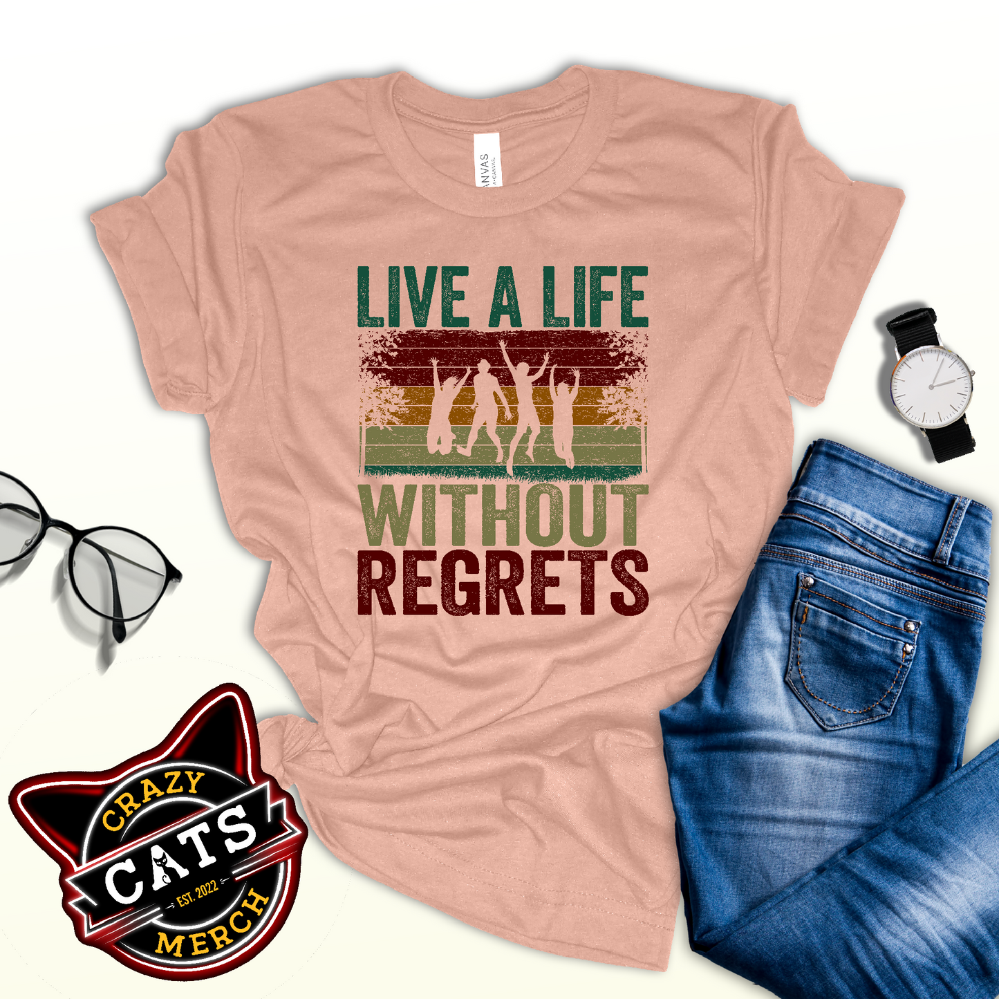 Live a life without regrets Yolo Tee Inspirational Positive Saying Unisex Light t-shirt