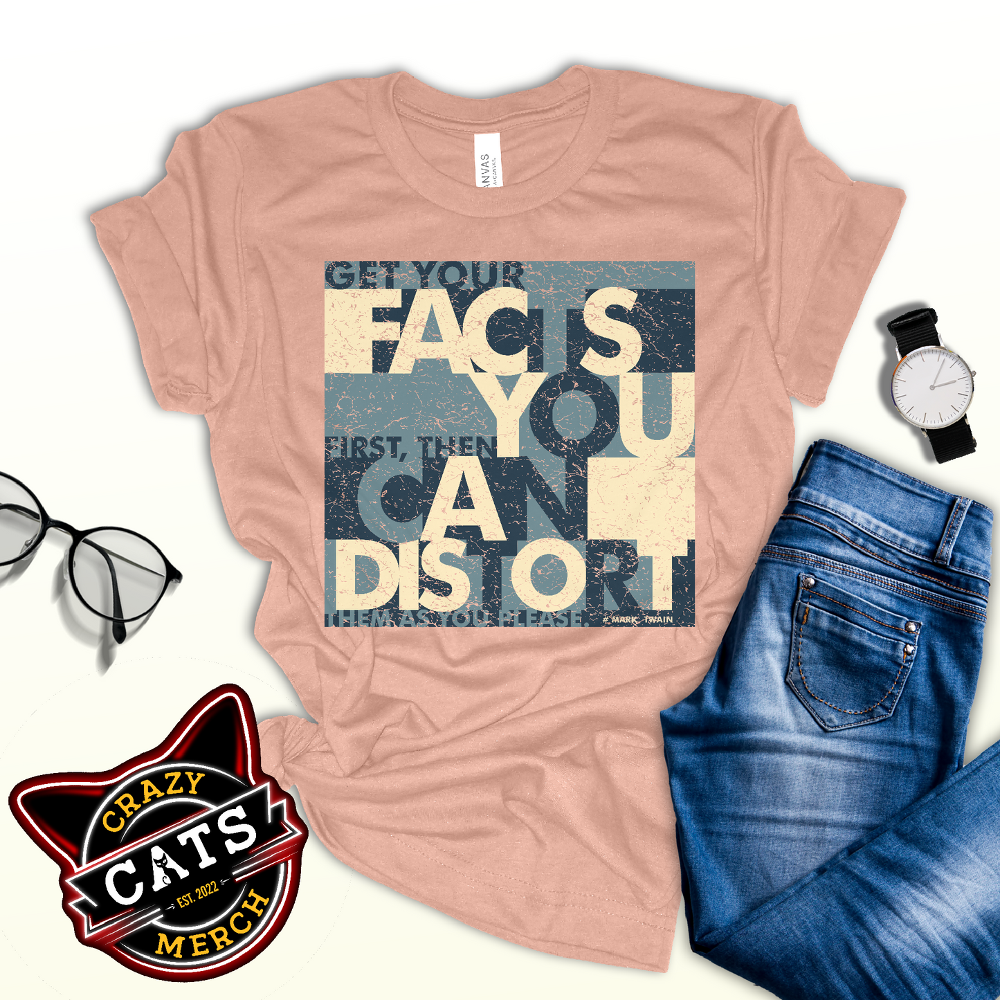 Get Your Facts Journalism Gift Vintage Unisex Light Tee