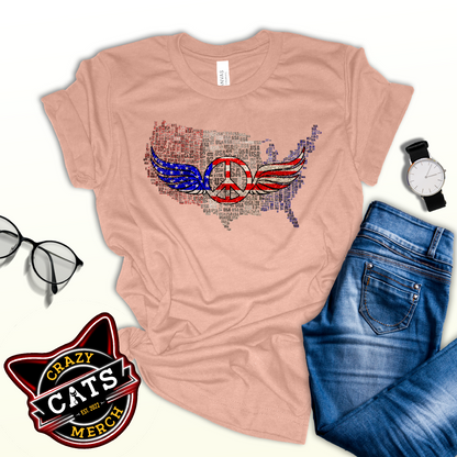 Military Patriotic Distressed USA Flag Graphic Unisex Light t-shirt