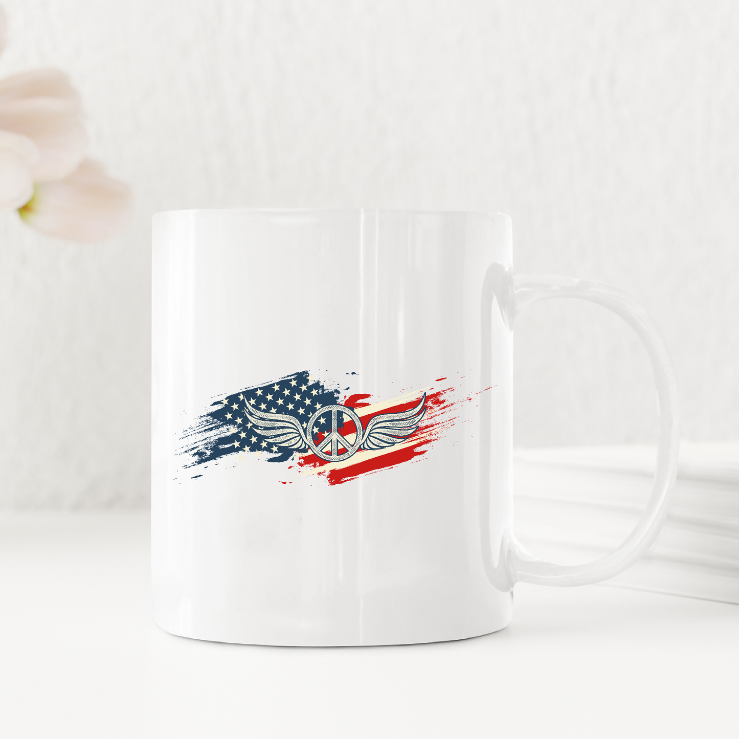 American Flag Fading USA Veteran Vintage Mug