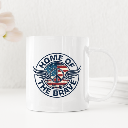 Home Of The Brave Vintage Military Veteran Mug