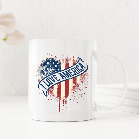 I Love America Vintage USA Map mug