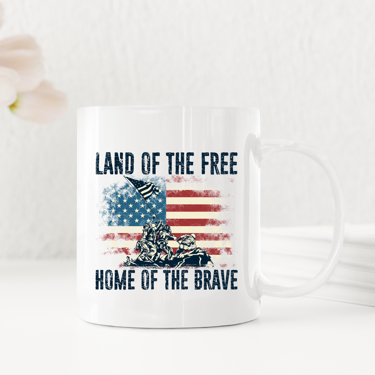 Vintage Land Of The Free Home Of The Brave Mugs