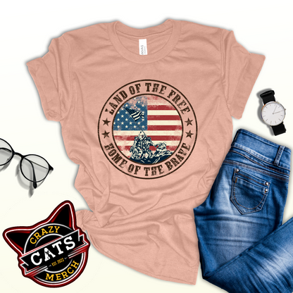 Land Of The Free Home Of The Brave Military Patriot Unisex Light Shirt