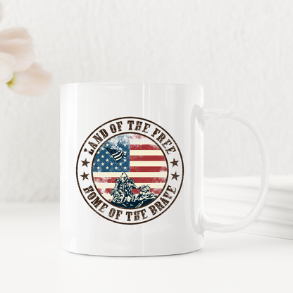 Land Of The Free Home Of The Brave Military Patriot Mugs