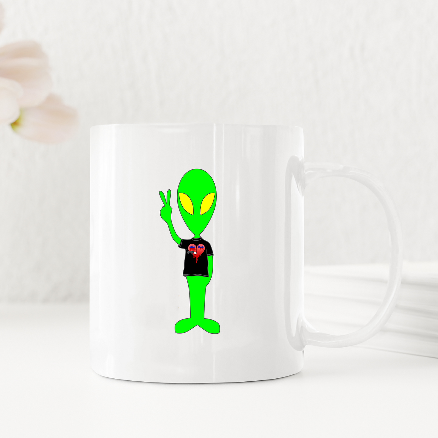 Donkey Liberal Democrats Alien Peace Sign USA Mug