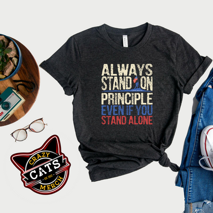 Always Stand On Principle By John Adams Quote Unisex Dark Shirt