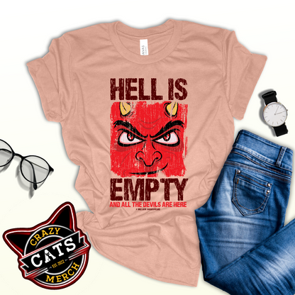 William Shakespeare Hell Is Empty And All The Devils Are Here Unisex Light Tee