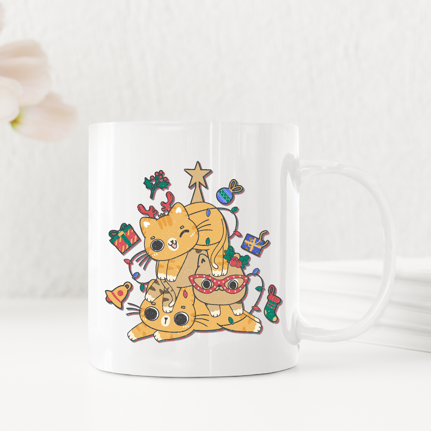 Catmas Light Cat Lover Xmas Mug