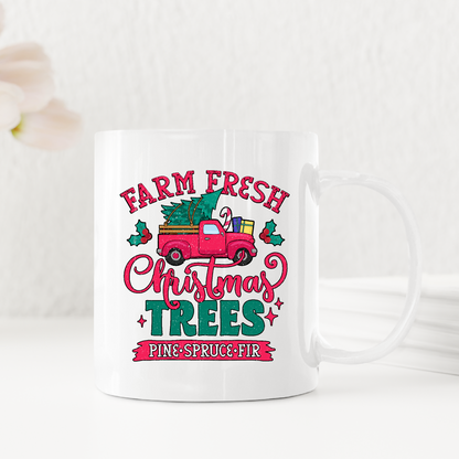 Farm Fresh Christmas Trees Pine Spruce Fir Xmas Mug