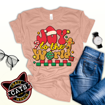 Joy To The World Santa Hat Joyful Christmas Unisex Light Shirt