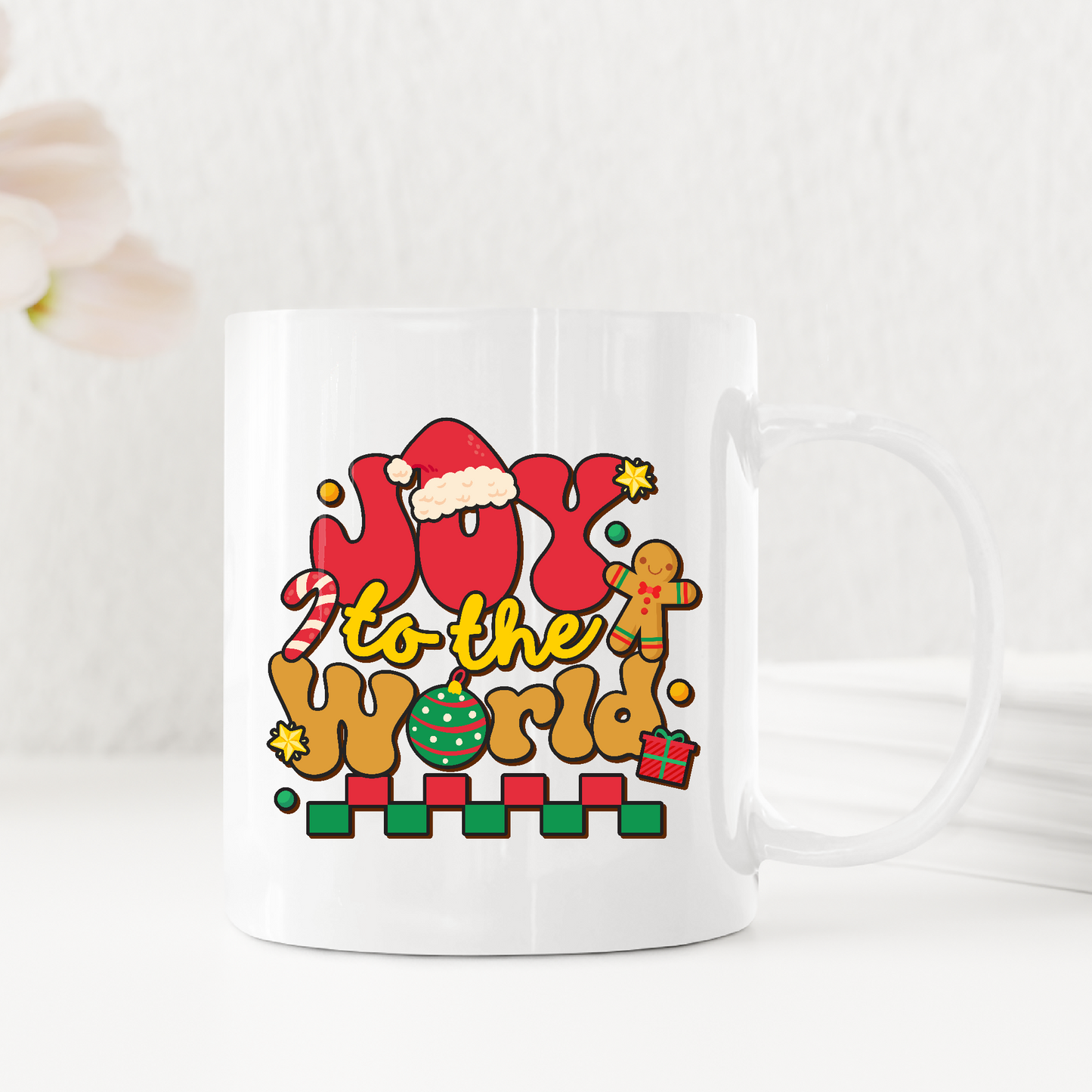 Joy To The World Santa Hat Joyful Christmas Mugs