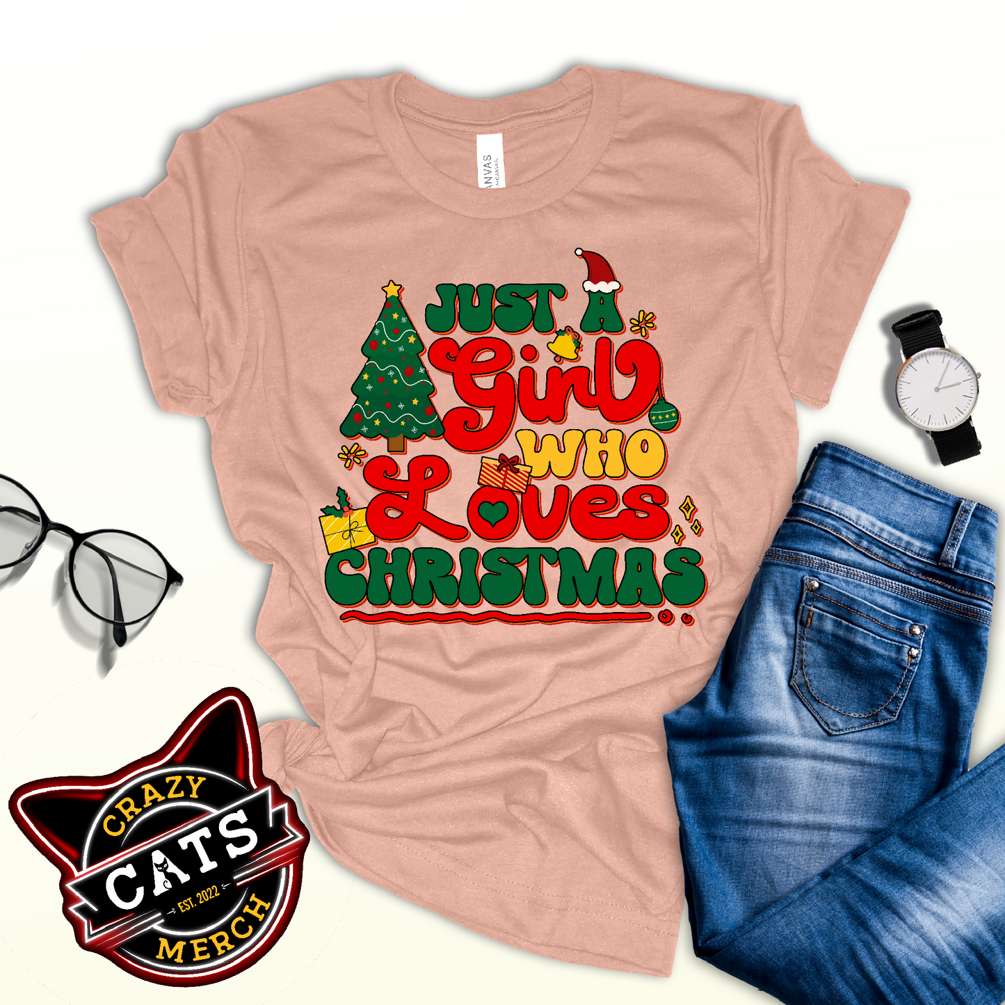 Just a Girl Who Loves Christmas Joyful Yuletide Unisex Light Shirt